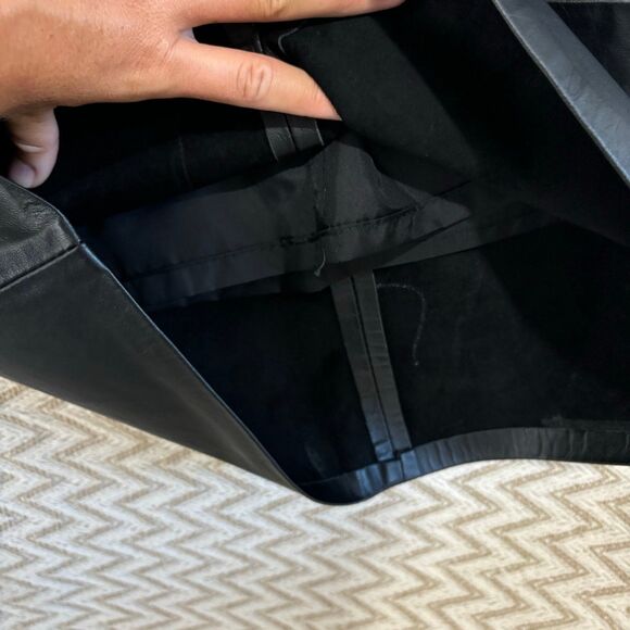 Vintage Made In Argentina Women's Genuine Leather Lined Pencil Skirt Size 5/6 - Picture 3 of 7